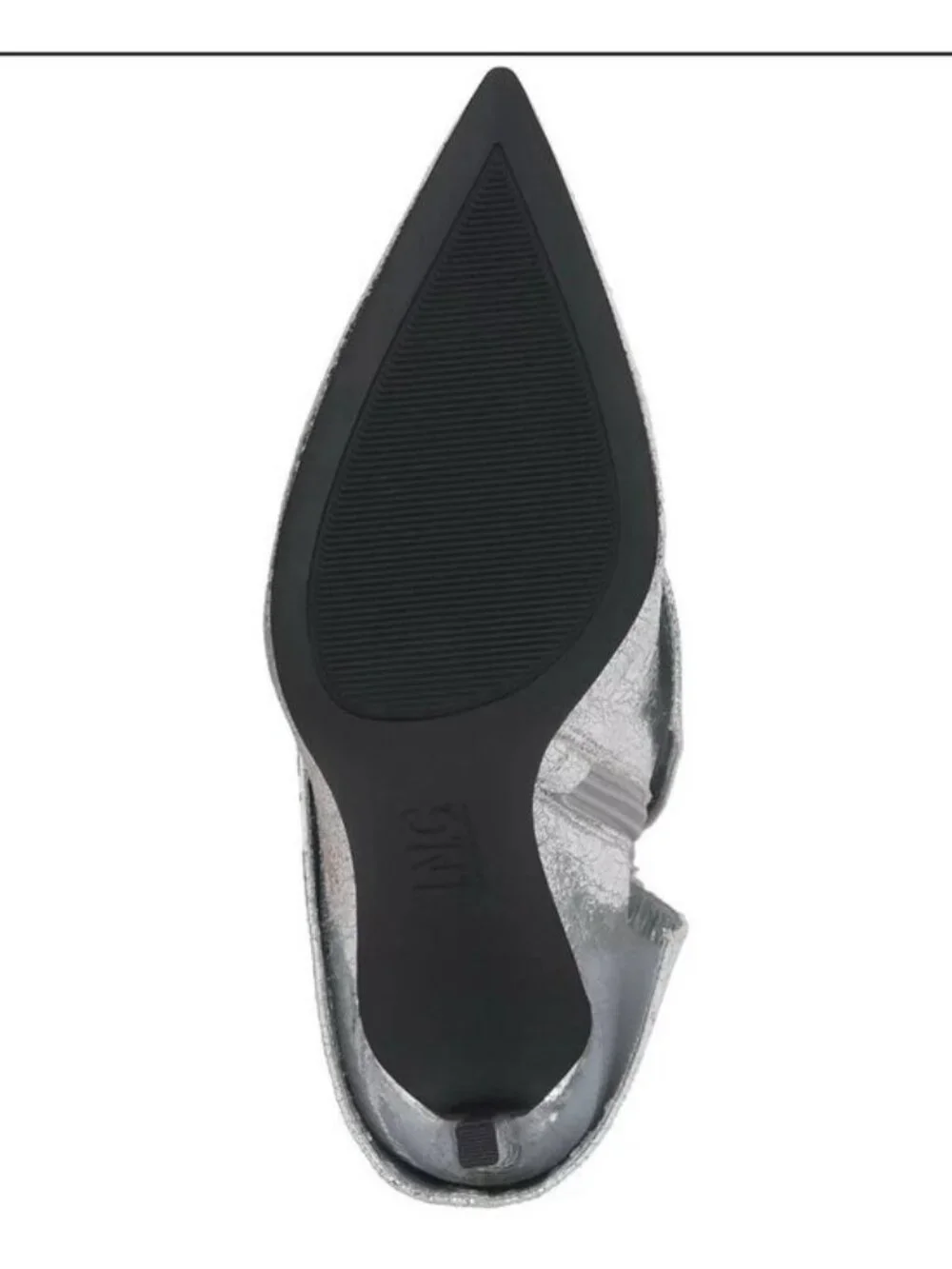 New INC Women’s Sabeel Bootie Silver Crinkle Leather Fold-Over Cuff 8.5M - Picture 5 of 5